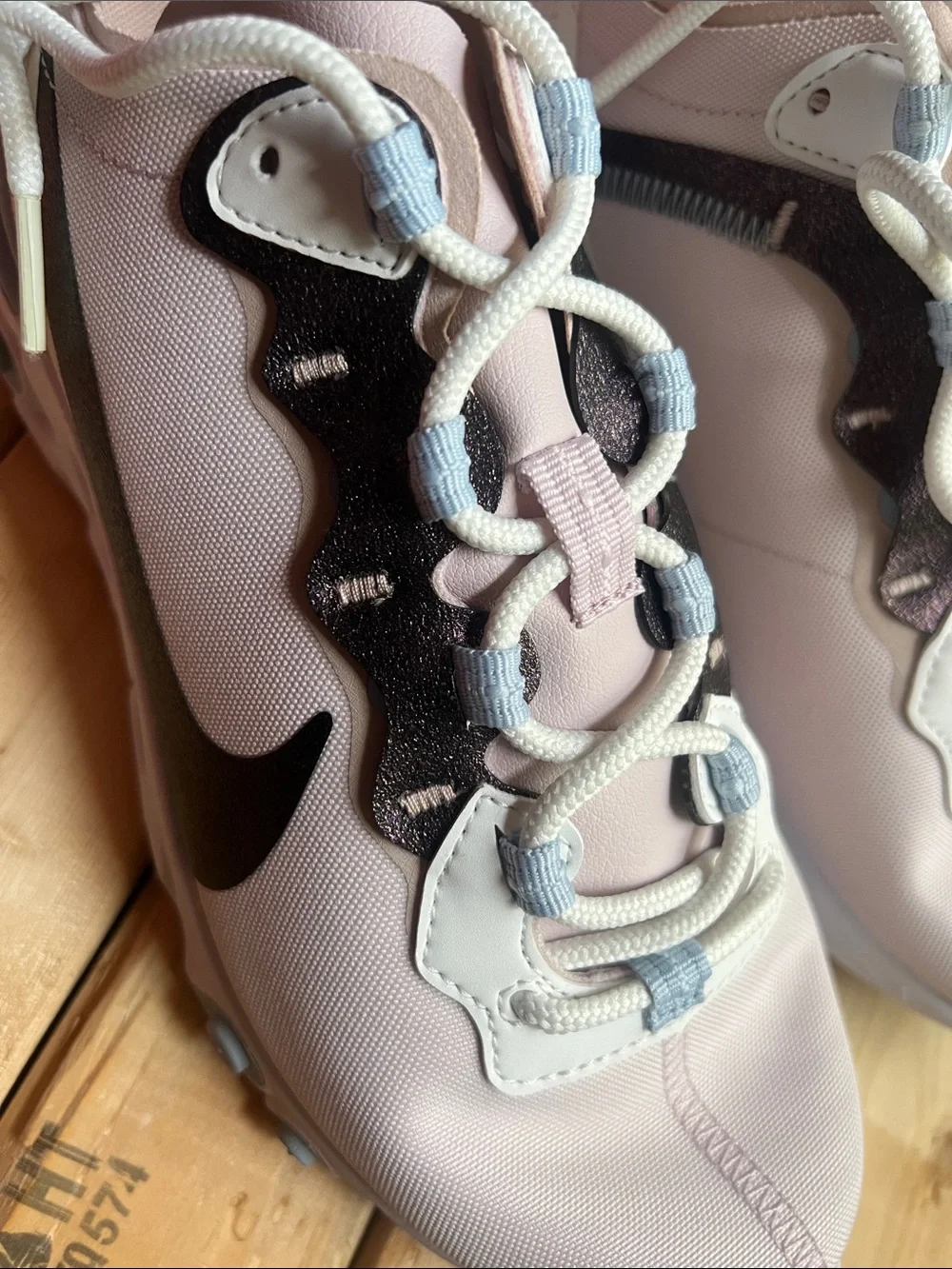 Nike Women’s Light Pink, Blue and Shimmery Purple React Athletic Sneakers